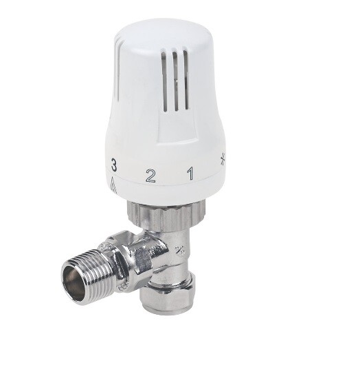 Eden Embrass Peerless Thermostatic Radiator Valve TRV 15mm Angled