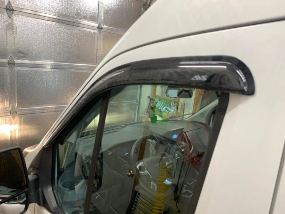 Protectores de lluvia AVS viseras de ventilación sombra cinta adhesiva para Ford Transit Van 150 250 2015-2024 Foto 3 de 4