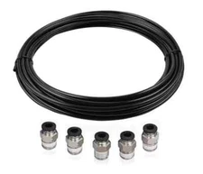 Air Line Tube Kit 1/4'' OD 25ft Nylon Hose 1/4''NPT Push to Connect Fitting 6Pcs