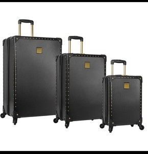 vince camuto suitcase black and gold