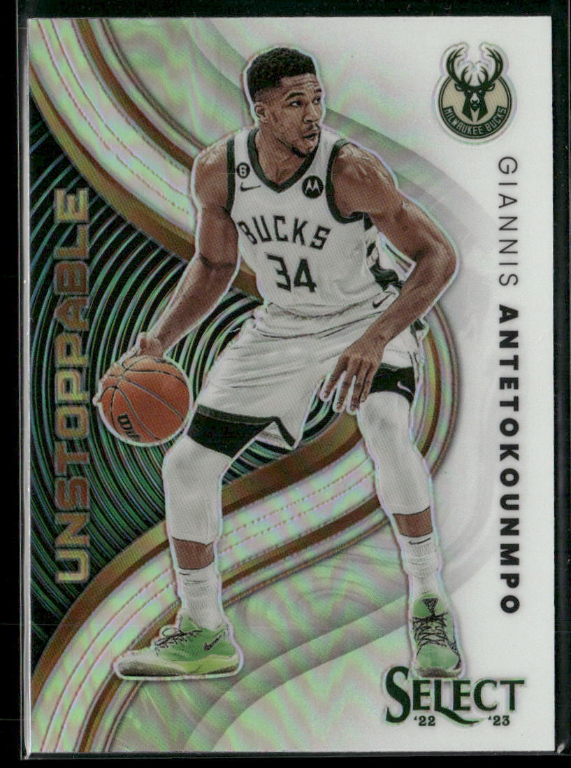2022-23 Panini Select #6 Giannis Antetokounmpo Unstoppable Silver Prizms