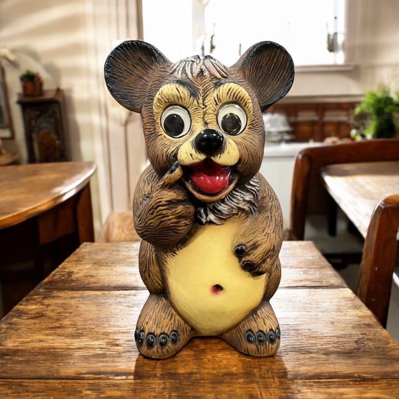 RARE VINTAGE 1957 Domiani Western Originals Teddy Bear Piggy Bank Collectible
