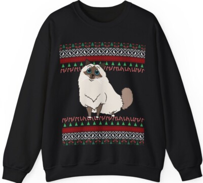Ragdoll Cat Christmas Sweater Ragdoll Gifts Mom or Dad Ugly Holiday Sweatshirt