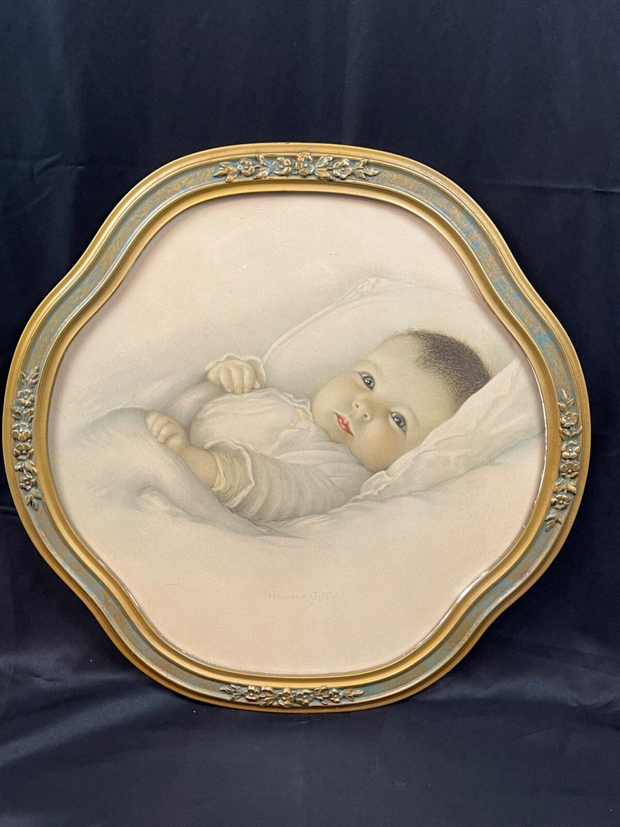 Antique NB 1932 “Heavens Gift” Baby Print in Original 15