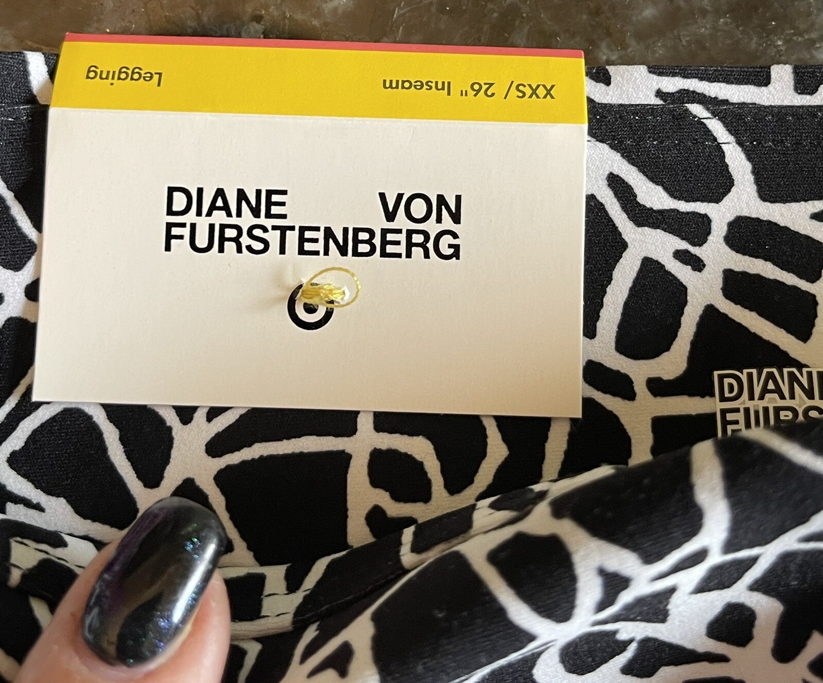 Diane Von Furstenberg For Target Cracked Glass B/W Leggings XXS New Tag Sold Out image 5