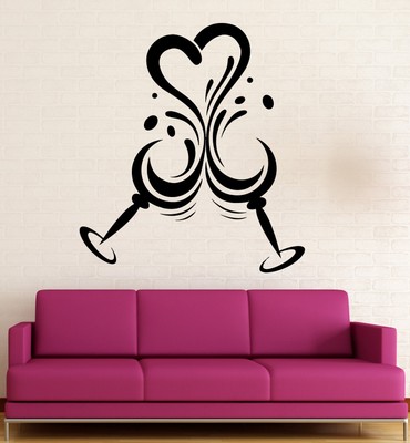 Wall Sticker Vinyl Decal Drink Glass of Wine Restaurant ...