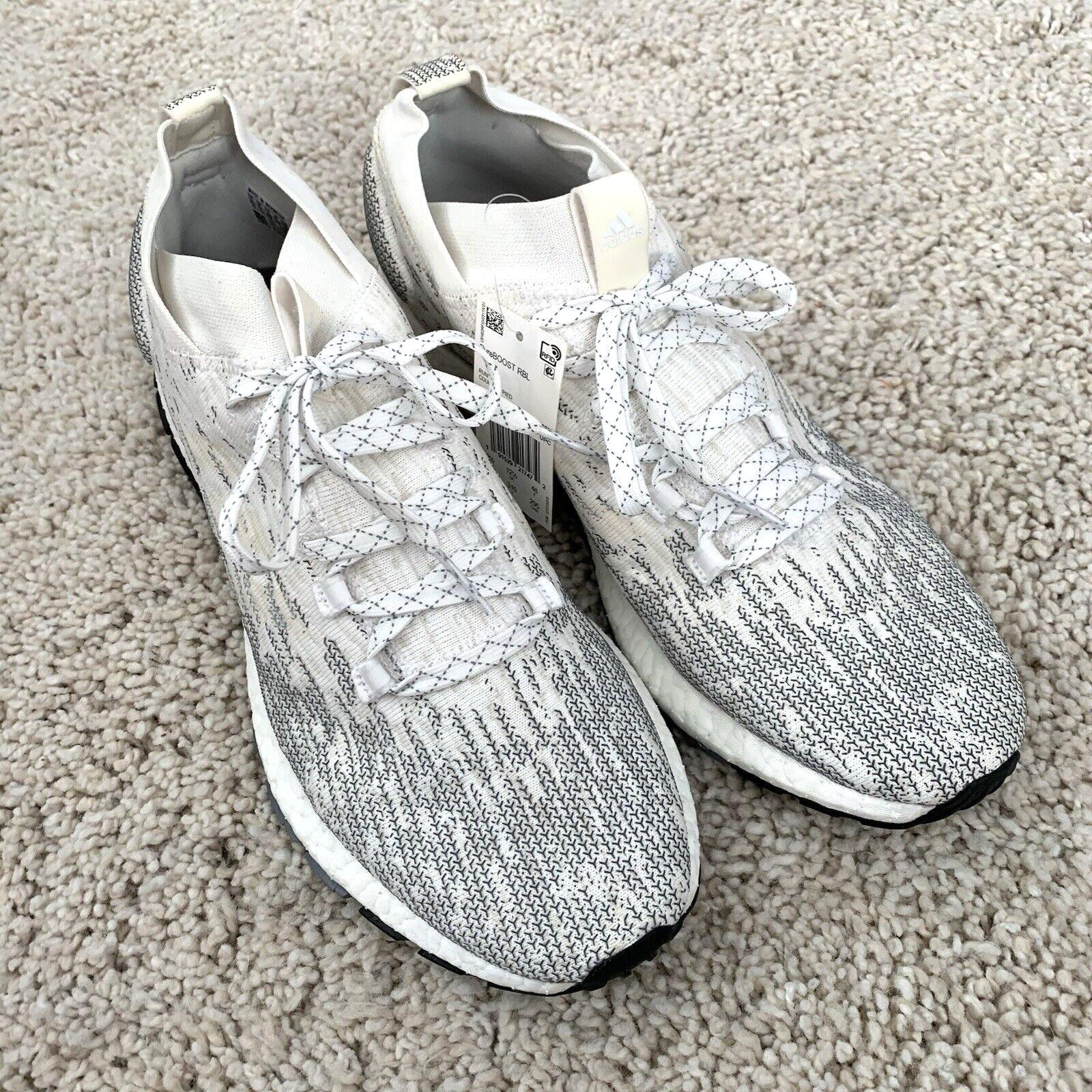 SAOLA Adidas PureBoost RBL Uomo 12.5 Raw Bianco Grigio Running Stringate NUOVE
