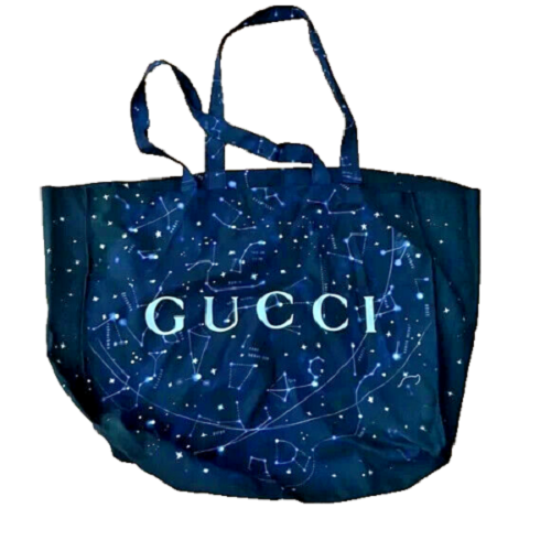New Gucci Shopping Bag Astrology Stars Constellation Navy