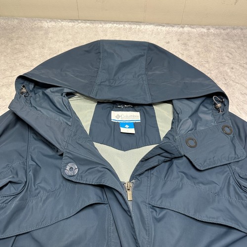 Columbia Omni Shield Navy Trench Coat Womens Water Wind Resistant Size Small S - Picture 5 of 16