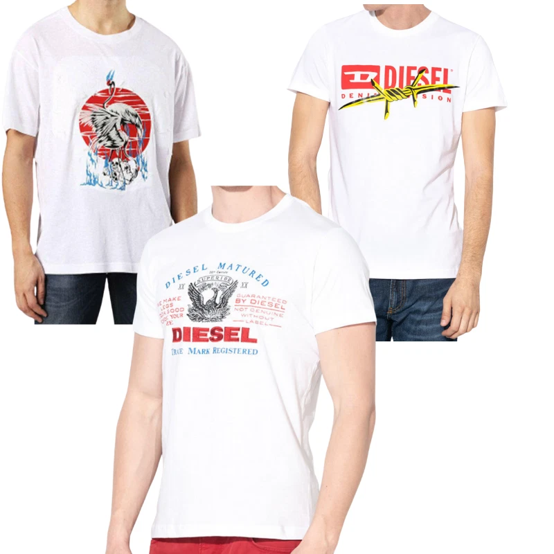 diesel mens white t shirt