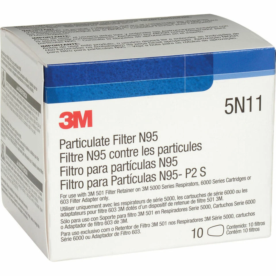 3M 5N11 N95 filters 10x for 6200 6800 7502 SEALED box Oem ----  made & ships USA - Image 3 of 3