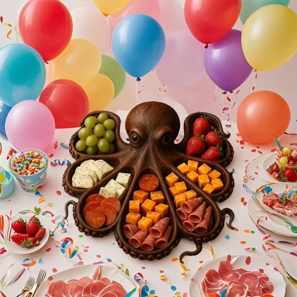 Meats Serving Fruit Wooden Tray Food Tray  for Seafood Lovers Gift - Image 3 of 4