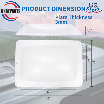 18'' X 26'' Exterior White Skylight Cover Roof Top For RV Camper Skylight 