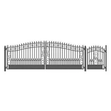 ALEKO Venice Style Garden Steel Dual Driveway Gate 18 ft with Pedestrian Gate