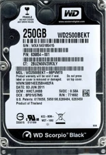 Western Digital WD2500BEKT-66PVMT0 250GB DCM: HHCTJHBB