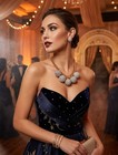 Fun Women Fashion Jewelry Gold Metal Chain Necklace 5 Disco Ball Pendant Charms — photo 10