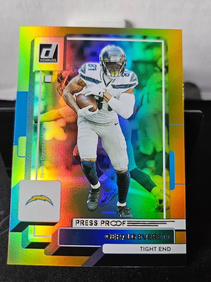 2022 Donruss Football Premium Gold Press Proof #293 Gerald Everett Chargers