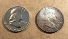 1951 & 1958 FRANKLIN HALF DOLLARS - CIRCULATED