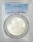 1896 P Morgan Silver Dollar PCGS MS63 Frosty White Luster PQ New Holder #F205D