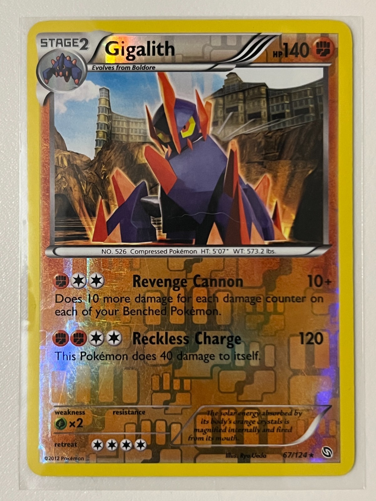 Gigalith 67/124 Black & White Dragons Exalted Reverse Holo Rare Pokemon TCG - MP