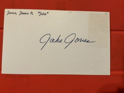 Jake Jones  MLB Debut: 1941 Chicago White Sox   Autograph   