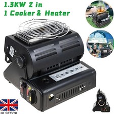 Portable Dual 2 in 1 Butane Gas Bivvy Heater & Stove 1.3kw Fishing Tent Camping