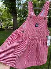 OSHKOSH B'Gosh Vestbak, 24 Months, NWT Red Denim w/White Stripes Sundress Jumper