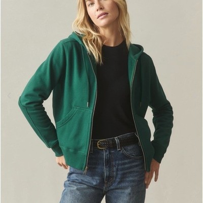 American Giant Womens Relaxed Full Zip Hoodie XL Botanical Green Casual Comfort