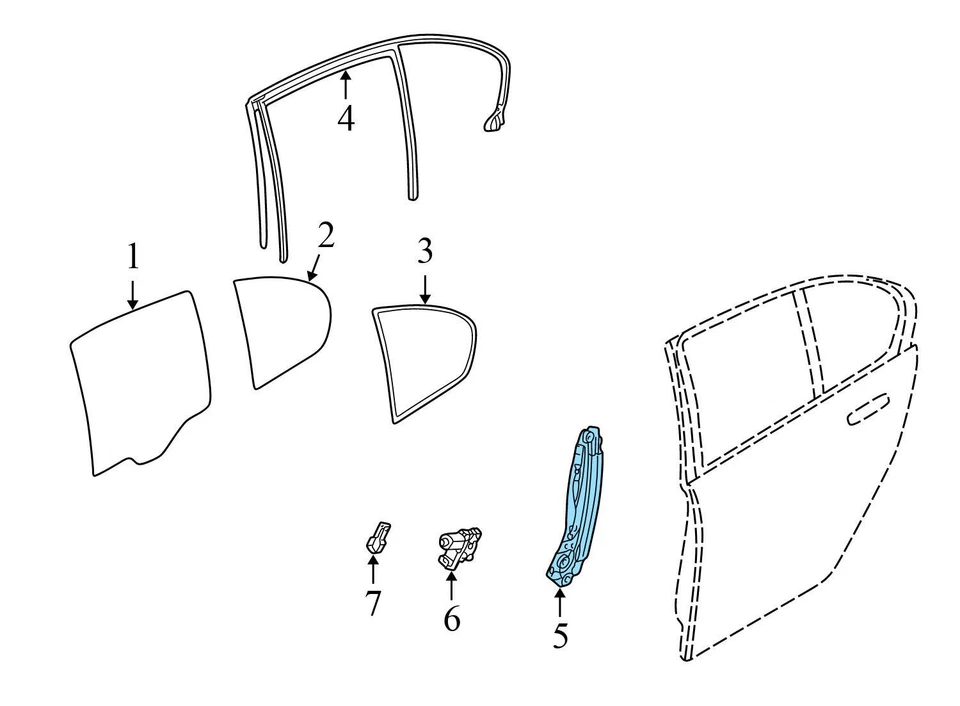 BMW 745I 2002-2005 - Regulador ventana trasera derecha 7202482 Foto 3 de 4