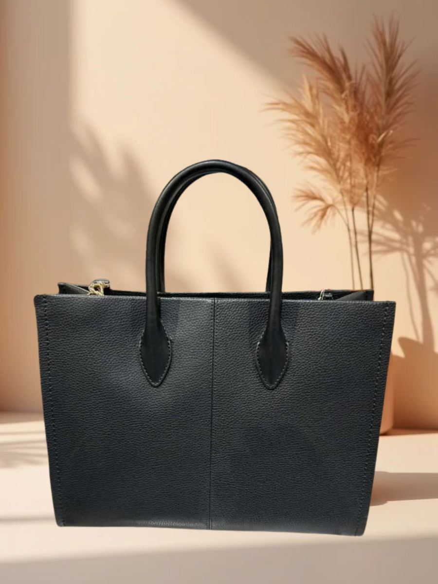 Michael Kors Mirella Women Black Medium Leather Crossbody Tote