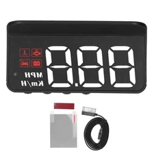 Car, HUD Display Windshield Projector Multi‑Function Gauge Warning Alarm Fati...