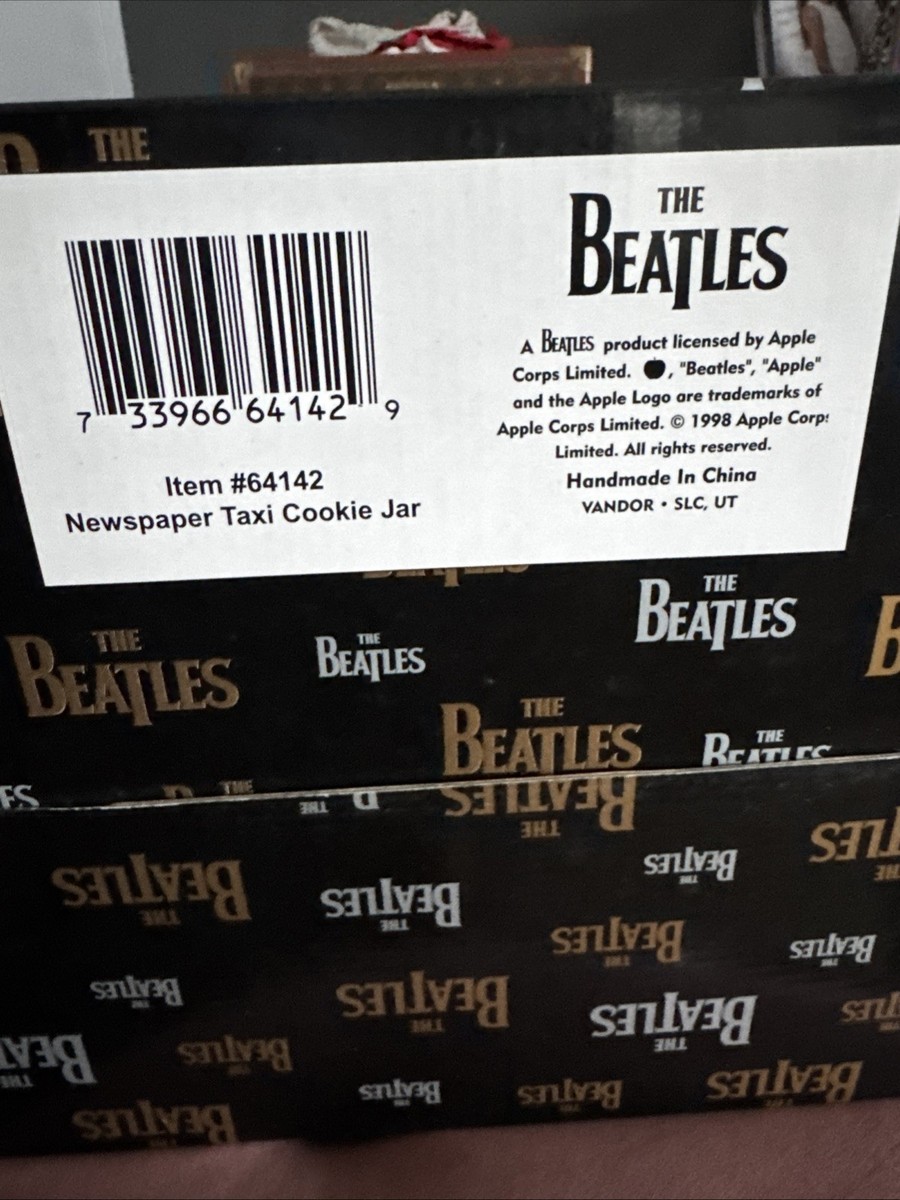 The Beatles Vandor Newspaper Taxi Cookie Jar Box 1999 Release.New
