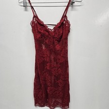 Auden Women's Allover Lace Lingerie Slip Dress Red Size Medium