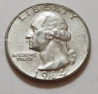 1964‑D Washington Quarter • 90% Silver • Good Luster • X62