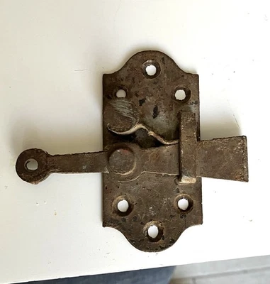 ancienne targette verrou a ressort loquet loqueteau - Photo 1/2