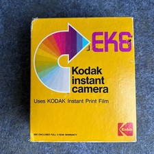 Vintage Kodak EK6 Instant Camera Silver Black with Original Box CAT 108 4490