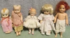 5 Bisque/Porcelain 5-7" Dolls~3 Signed~Clean~Display~Reproductions~Varied Faces