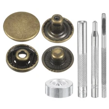 42Set 15mm Leather Snap Fastener Kit 2.76" Long W 4 Install Tools, Bronze