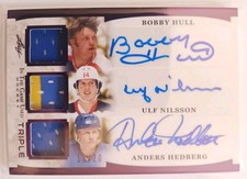 2023 Leaf ITG Used Triple Auto Relics Bobby Hull / Hedberg / Nilsson /20 Jets