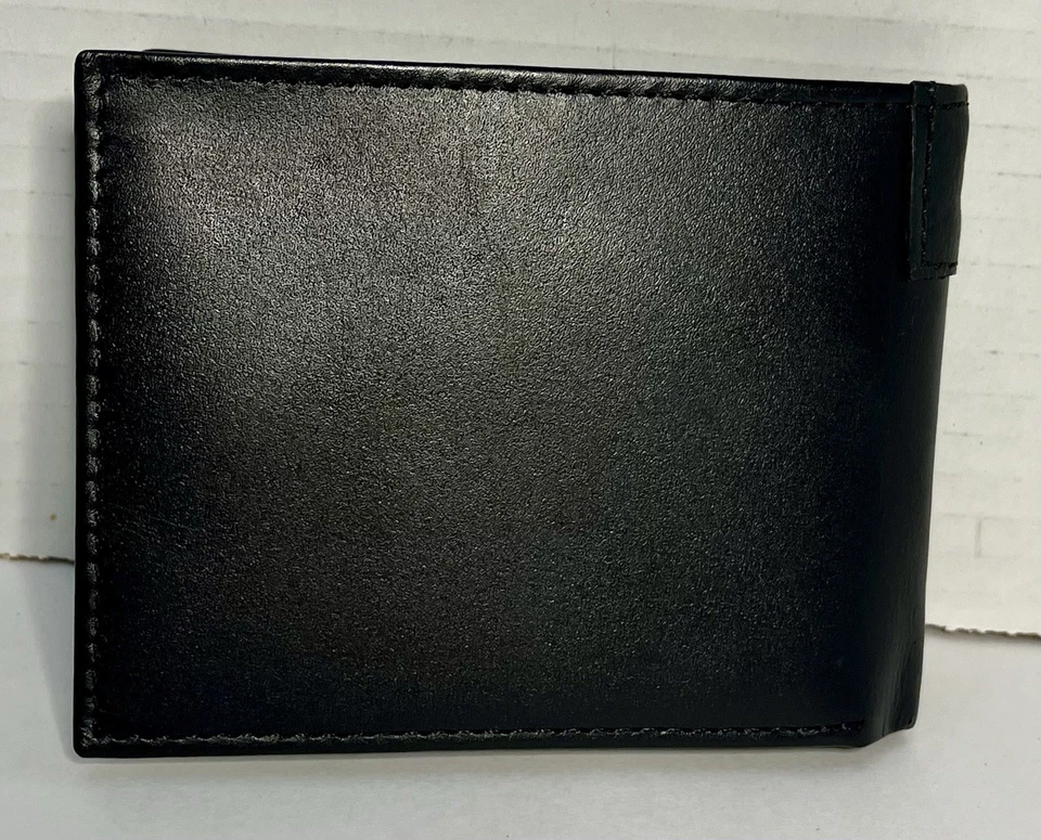 Billetera de cuero negra plegable vintage Jack Daniels Old Time NO 7 marca Foto 2 de 4