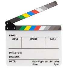 ALLZEDREAM Acrylic Directors Clapboard Film Clapper Board Cut Multicolor