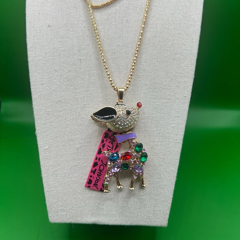 Betsey Johnson 圣诞节、珐琅和水钻全新带标签 - 2 项项链和 2 个胸针 — 第 3/4 张图片