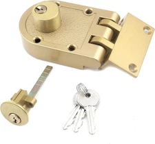 MY MIRONEY Jimmy Proof Deadbolt Lock Heavy Duty Safety Double Cylinder Gold 
