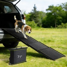 Telescoping Dog Ramp for High SUV Truck, Portable Non-Slip Pet Ramp for Car