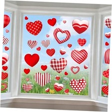 9 Sheets Valentines Day Window Clings Decor, Cute Heart Stickers for 