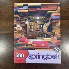 New Springbok 500 Piece Puzzle Book Shop Library Theme Sealed - Made in USA