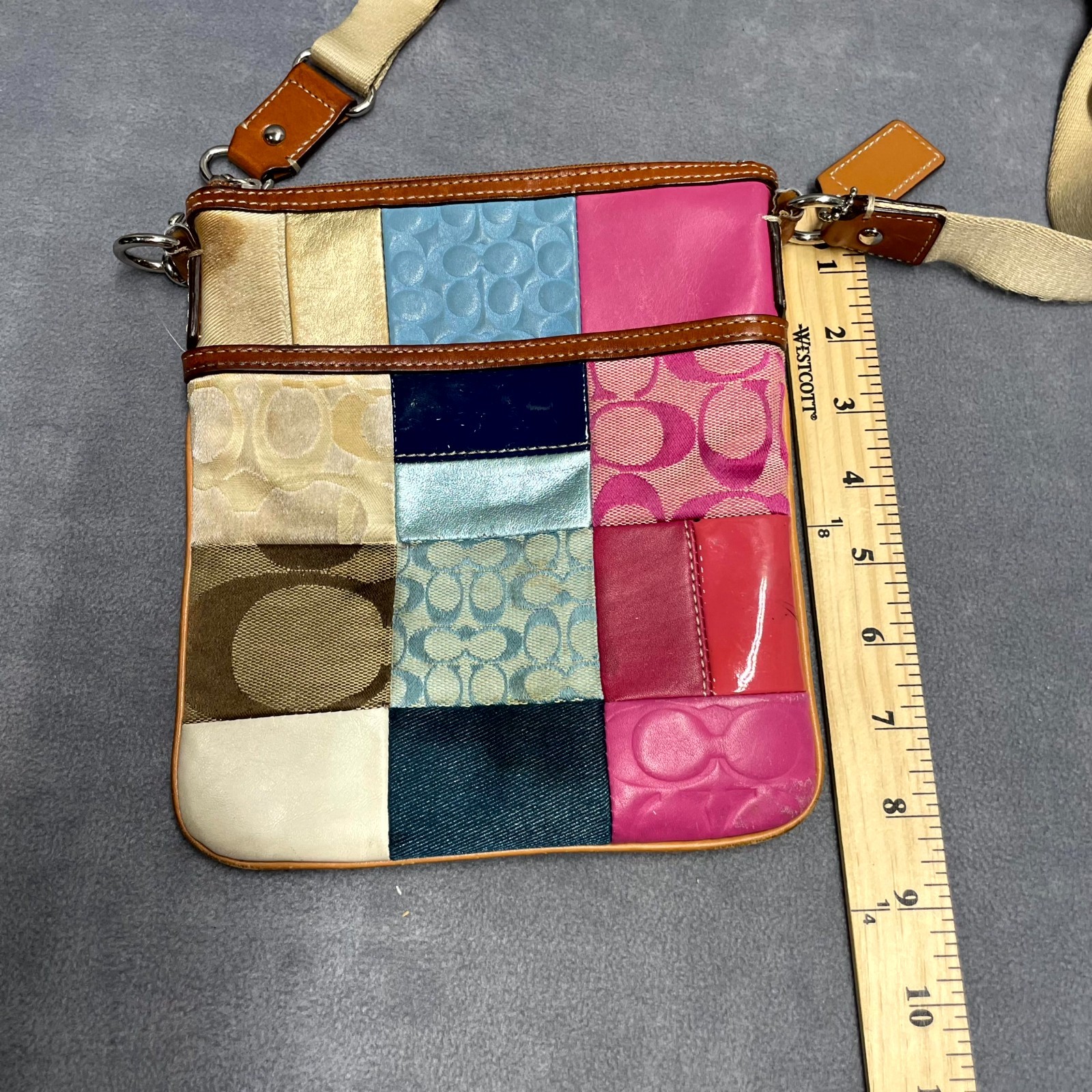 Coach Women's Handbag Multicolor Patchwork Pocket… - image 5