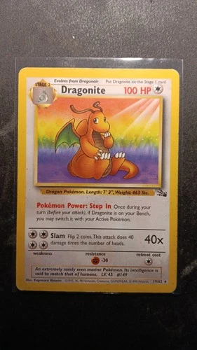 Dragonite 19/62 Fossil Regular Rare! A vintage beauty LP