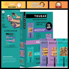 Vegan Protein Bar Variety Pack - Assorted Flavors, Gluten Free, 12G Protein, Hig