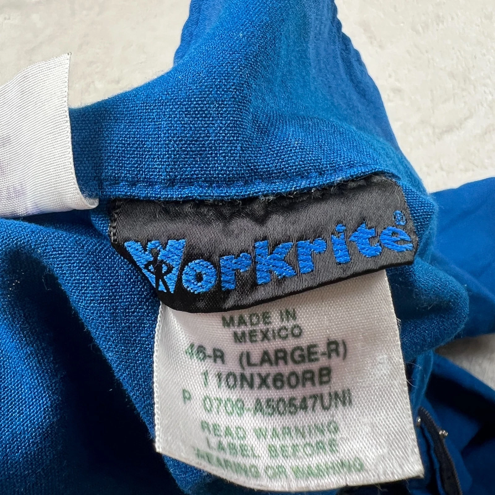 Workrite Coveralls Jumpsuit Fire Resistant Size 46R Large Blue ARC1 Nomex ATPV - product detail image 12